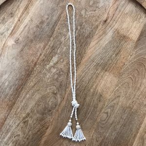 Long Strand Faux Pearl Tassel Necklace